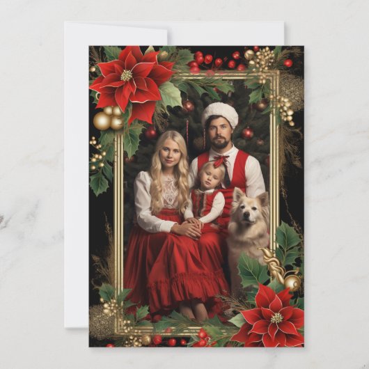 カスタム写真ファミリーメッセージテンプレートクリスマスカード シーズンカード (正面)