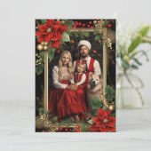 カスタム写真ファミリーメッセージテンプレートクリスマスカード シーズンカード (スタンド正面)