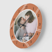 カスタム写真ファミリ名 ラージ壁時計 (傾斜)