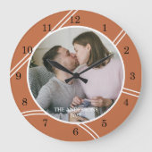 カスタム写真ファミリ名 ラージ壁時計 (正面)