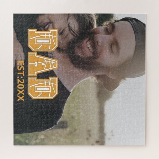 カスタム写真ファーザーズデイスポーツパパバスケットボールパパ ジグソーパズル (横)