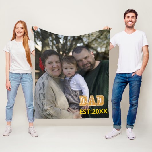 カスタム写真ファーザーズデイスポーツパパバスケットボールパパ フリースブランケット (インサイチュ)