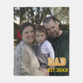 カスタム写真ファーザーズデイスポーツパパバスケットボールパパ フリースブランケット (正面)