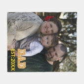 カスタム写真ファーザーズデイスポーツパパバスケットボールパパ フリースブランケット (正面(横))