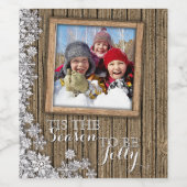 カスタム写真フェイク木製プランクスワインボトルラベル ワインラベル (シングルラベル)