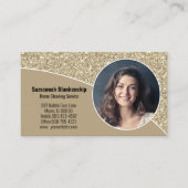 カスタム写真フェイク金ゴールドグリッターQRコード職業 名刺 (正面)