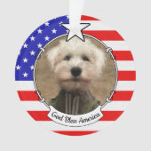 カスタム写真フレームUSAアメリカ国旗の愛国的おもしろい オーナメント (正面)