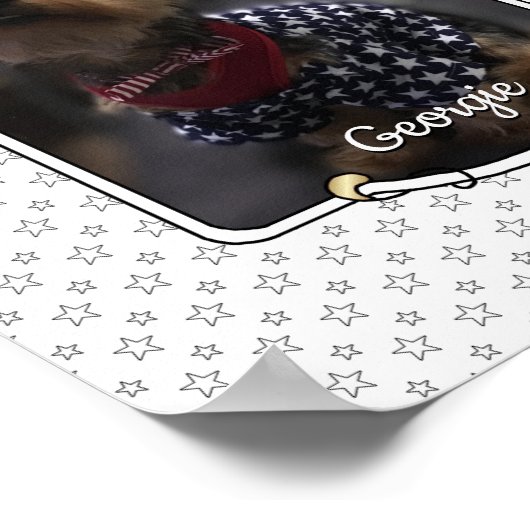 カスタム写真フレームUSAアメリカ国旗の愛国的おもしろい ポスター (角)