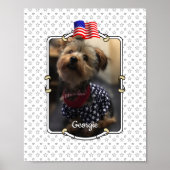 カスタム写真フレームUSAアメリカ国旗の愛国的おもしろい ポスター (正面)