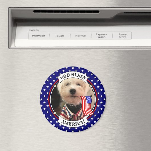 カスタム写真フレームUSAアメリカ国旗の愛国的おもしろい マグネット (インサイチュ (食洗機))