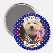 カスタム写真フレームUSAアメリカ国旗の愛国的おもしろい マグネット (正面/裏面)