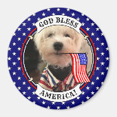 カスタム写真フレームUSAアメリカ国旗の愛国的おもしろい マグネット (正面)