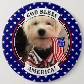 カスタム写真フレームUSAアメリカ国旗の愛国的おもしろい 缶バッジ (正面)