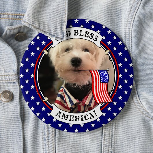 カスタム写真フレームUSAアメリカ国旗の愛国的おもしろい 缶バッジ (インサイチュ)