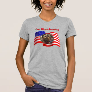 カスタム写真フレームUSAアメリカ国旗の愛国的おもしろい Tシャツ