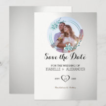 カスタム写真フローラリース招待状