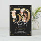 カスタム写真フローラ保保50誕生日 招待状 (スタンド正面)