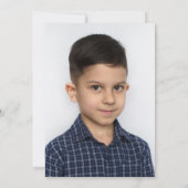 カスタム写真ブラックアゲート金ゴールド聖餐式 招待状 (裏面)