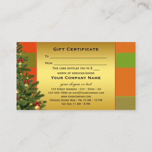 カスタム写真プライドのクリスマスプレゼント証明書 割引カード (裏面)