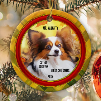 カスタム写真プライド可愛い子犬 セラミックオーナメント