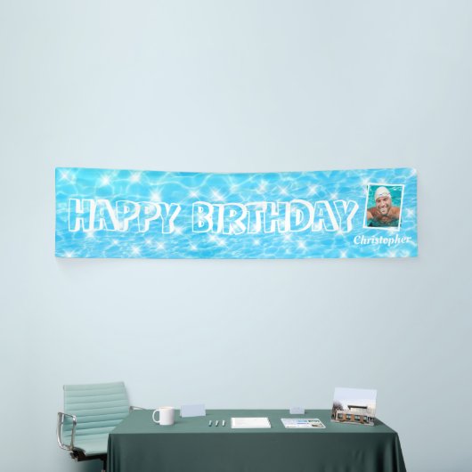 カスタム写真プールの誕生日パーティプールの水リップル 横断幕 (トレードショー)