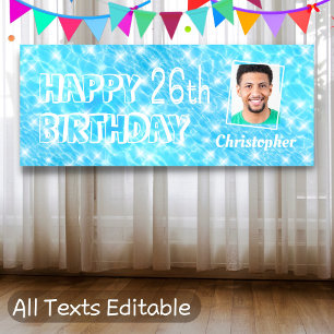 カスタム写真プール誕生日パーティーのプール水リップル 横断幕