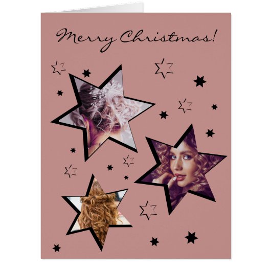 カスタム写真ヘアスタイリストのクリスマススターズ (正面)