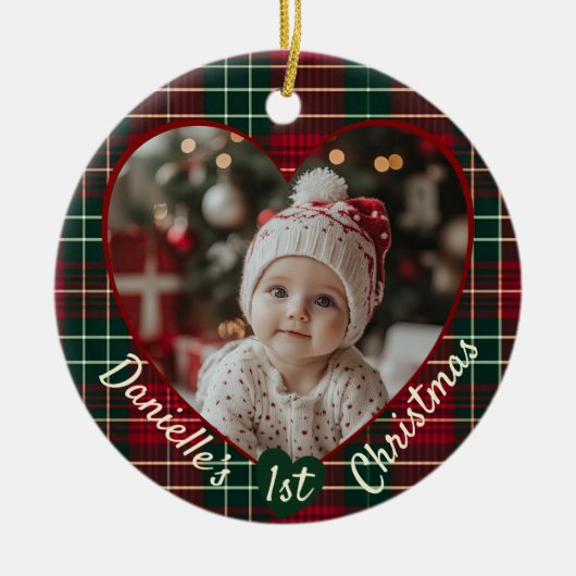 カスタム写真ベビー初 セラミックオーナメント (正面)