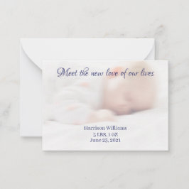 カスタム写真ベビー誕生名案内カード ノートカード