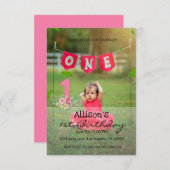 カスタム写真ベビー誕生日 招待状 (正面/裏面)