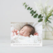カスタム写真ベビー誕生発表 ポストカード (スタンド正面)