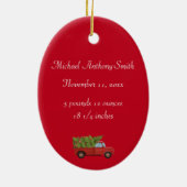 カスタム写真ベビー1stクリスマス セラミックオーナメント (裏面)