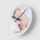 カスタム写真ベビー ラウンド壁時計 (傾斜)