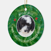 カスタム写真ベルネドードル1stクリスマス セラミックオーナメント (左)