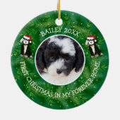 カスタム写真ベルネドードル1stクリスマス セラミックオーナメント (裏面)
