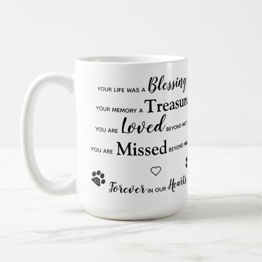 カスタム写真ペットの損失ギフトペット記念コーヒーマグ コーヒーマグカップ (左)