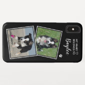 カスタム写真ペットドッグキャットコラージュカット引用文写真 Case-Mate iPhoneケース (裏面(横))