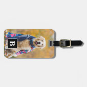 カスタム写真ペットドッグ愛人モノグラパーソナライズされたム ラゲッジタグ (正面横)