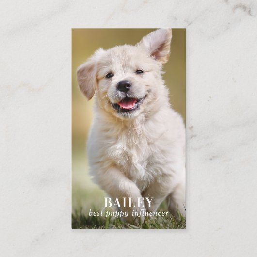 カスタム写真ペットパピードッグソーシャルメディアQRコード 名刺 (正面)