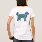カスタム写真ペット名ドゥードルママ ティール風 Tシャツ (裏面)