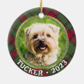カスタム写真ペット名年クリスマスオーナメント セラミックオーナメント (裏面)
