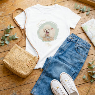 カスタム写真ペット名 犬ママ I Woof You Tシャツ