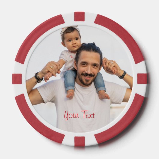 カスタム写真ホームトーナメントゲームナイト ポーカーチップ (正面)