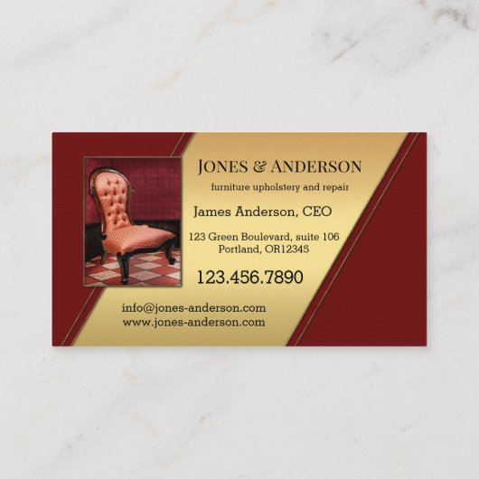 カスタム写真ポートフォリオ家具の家具 名刺 (裏面)