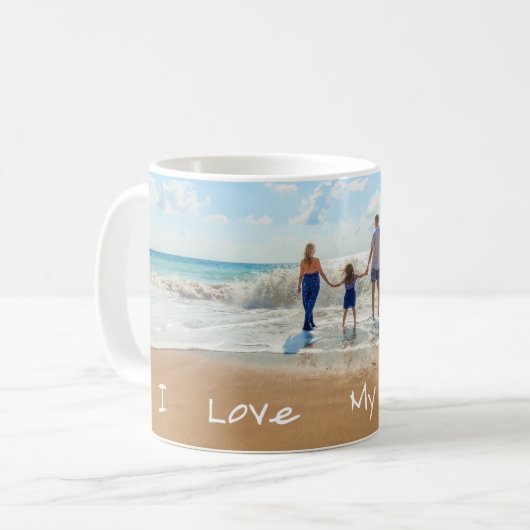カスタム写真マグギフトあなたの家族の写真の愛 コーヒーマグカップ (正面左)