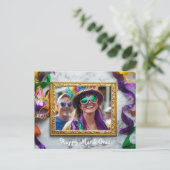 カスタム写真マルディグラスバーボン通りボナンザ ポストカード (スタンド正面)