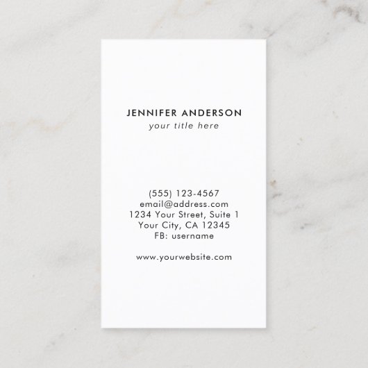 カスタム写真ミニマモダンリストプロフェッショナル 名刺 (裏面)