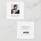 カスタム写真ミニマモダンリストホワイトスクエアバス スクエア名刺 (正面/裏面)