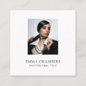 カスタム写真ミニマモダンリストホワイトスクエアバス スクエア名刺 (正面)