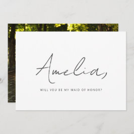 カスタム写真メイド・オブ・オーナー（花嫁付き添い人）手書き提案 ノートカード